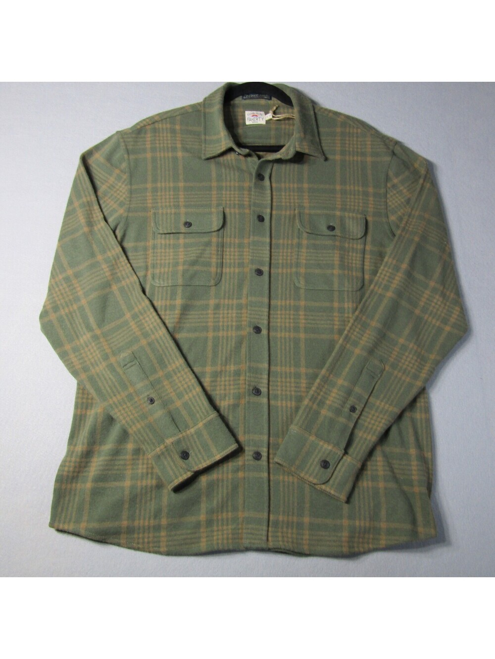 NWT Faherty Legend Sweater Shirt Men's XL WVP-Woodland Olive Plaid